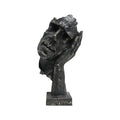 SOGA 29cm Black Resin Sculpture Resting Face on Hand Design Modern Art for Home Decor