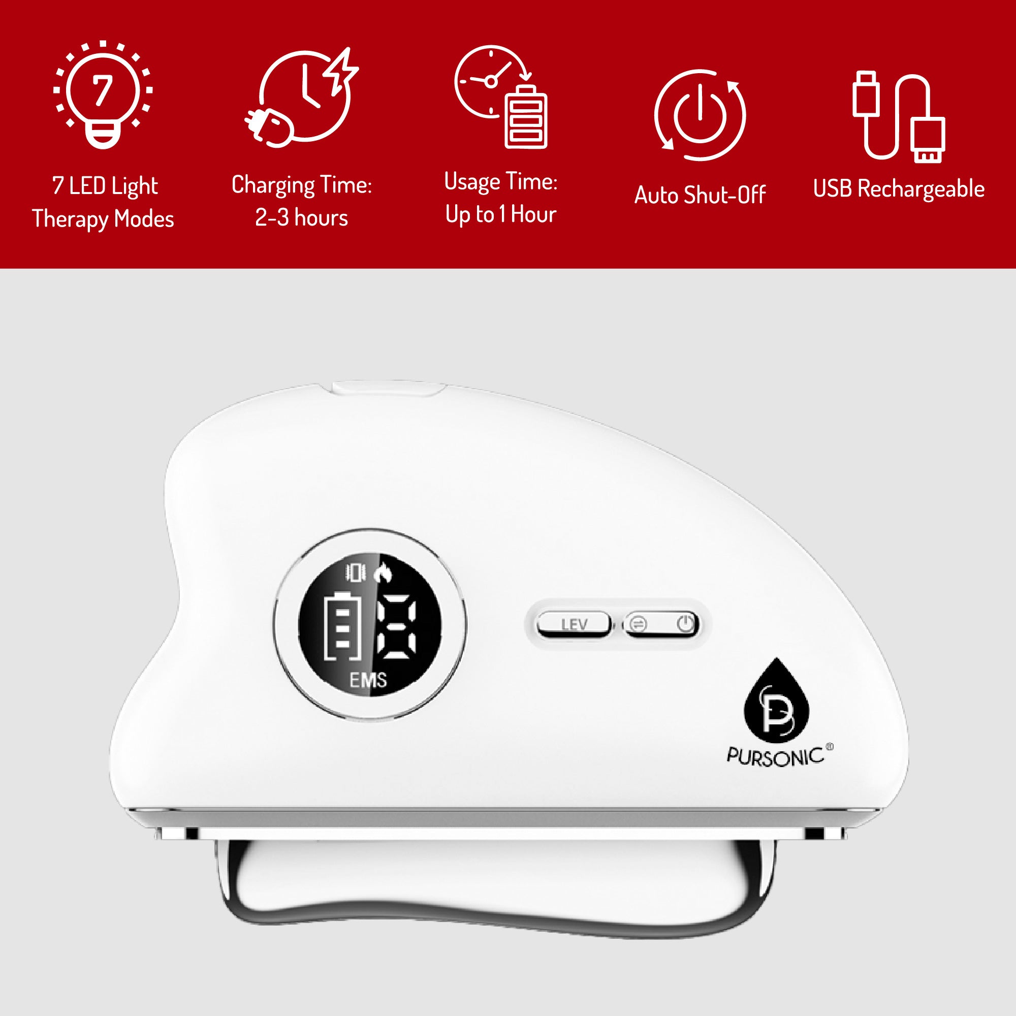 Firming, Lifting & Radiance Skincare Set – Pursonic 7-in-1 LED Light Therapy Face Mask & Sculpting Wand Set