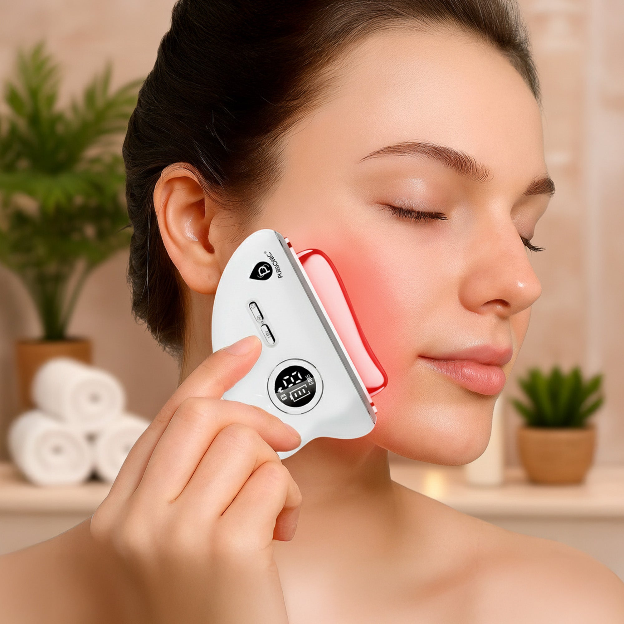 Firming, Lifting & Radiance Skincare Set – Pursonic 7-in-1 LED Light Therapy Face Mask & Sculpting Wand Set