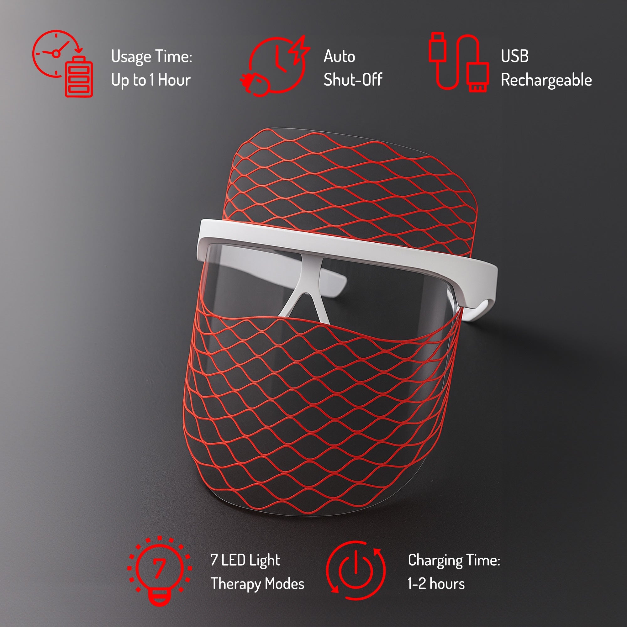 Firming, Lifting & Radiance Skincare Set – Pursonic 7-in-1 LED Light Therapy Face Mask & Sculpting Wand Set