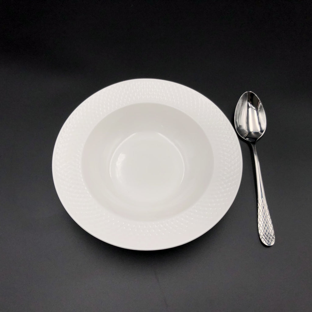 Fine Julia Porcelain Deep Plate Dinnerware Set For 6-1